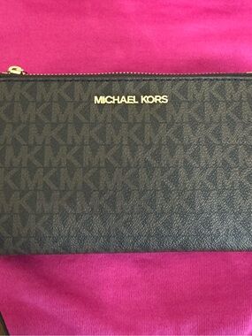 Michael Kors Men's Black Monogram Zip Pouch NEW